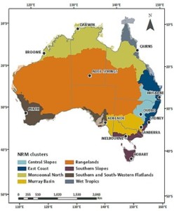 NRM climate projections cluster map