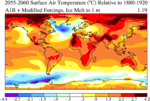 surface air temperature change Hansen